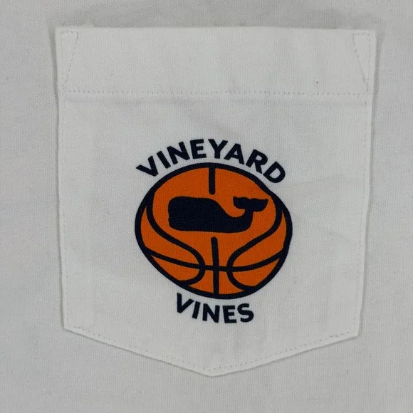 Vineyard Vines Long Sleeve T Shirt White Basketball Pocket Graphic Size S - Picture 8 of 13